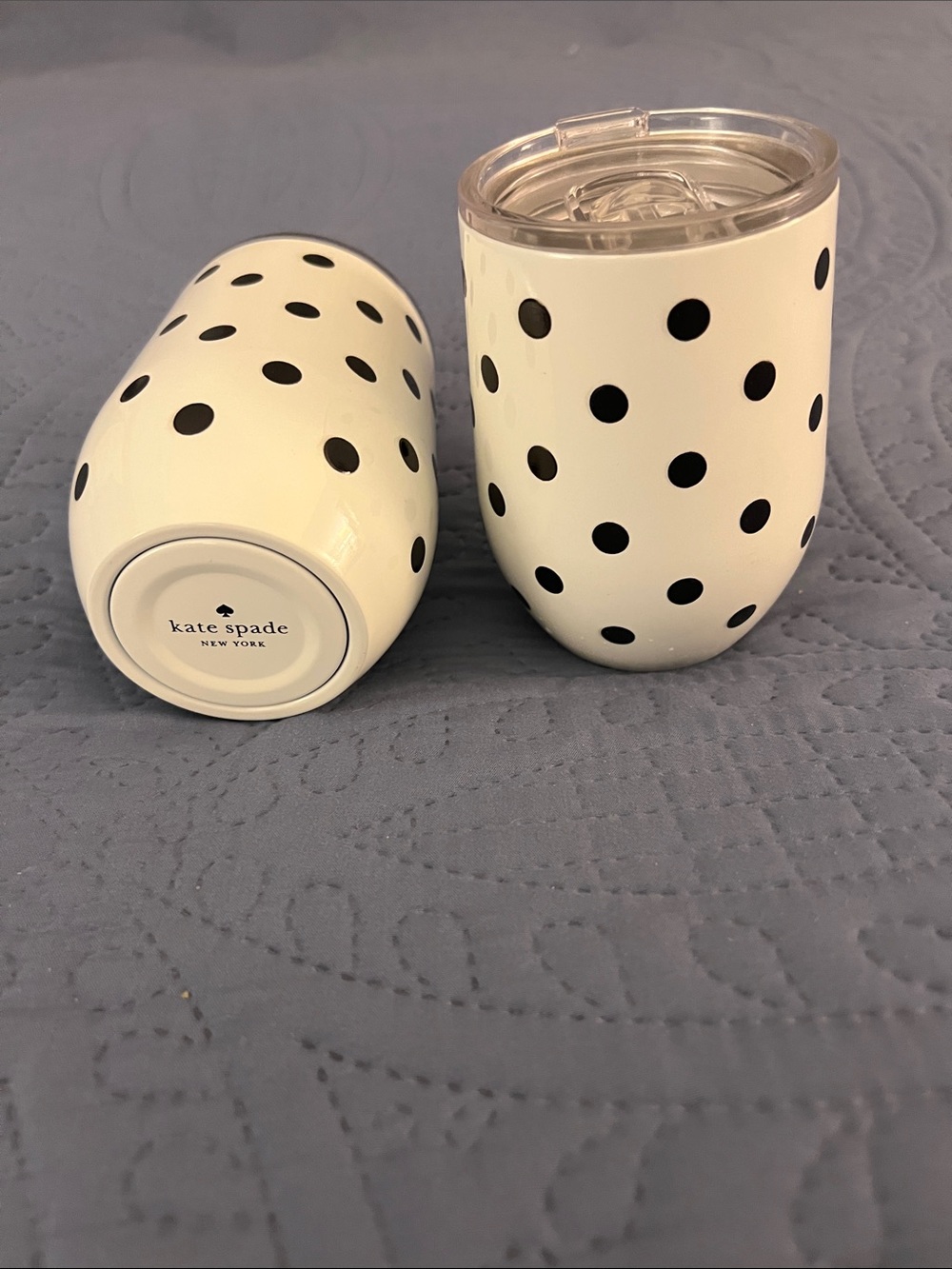 kate spade White & Black Polka Dot Stemless Tumblers